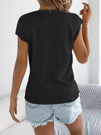 Gilet avec col en V et boutons
