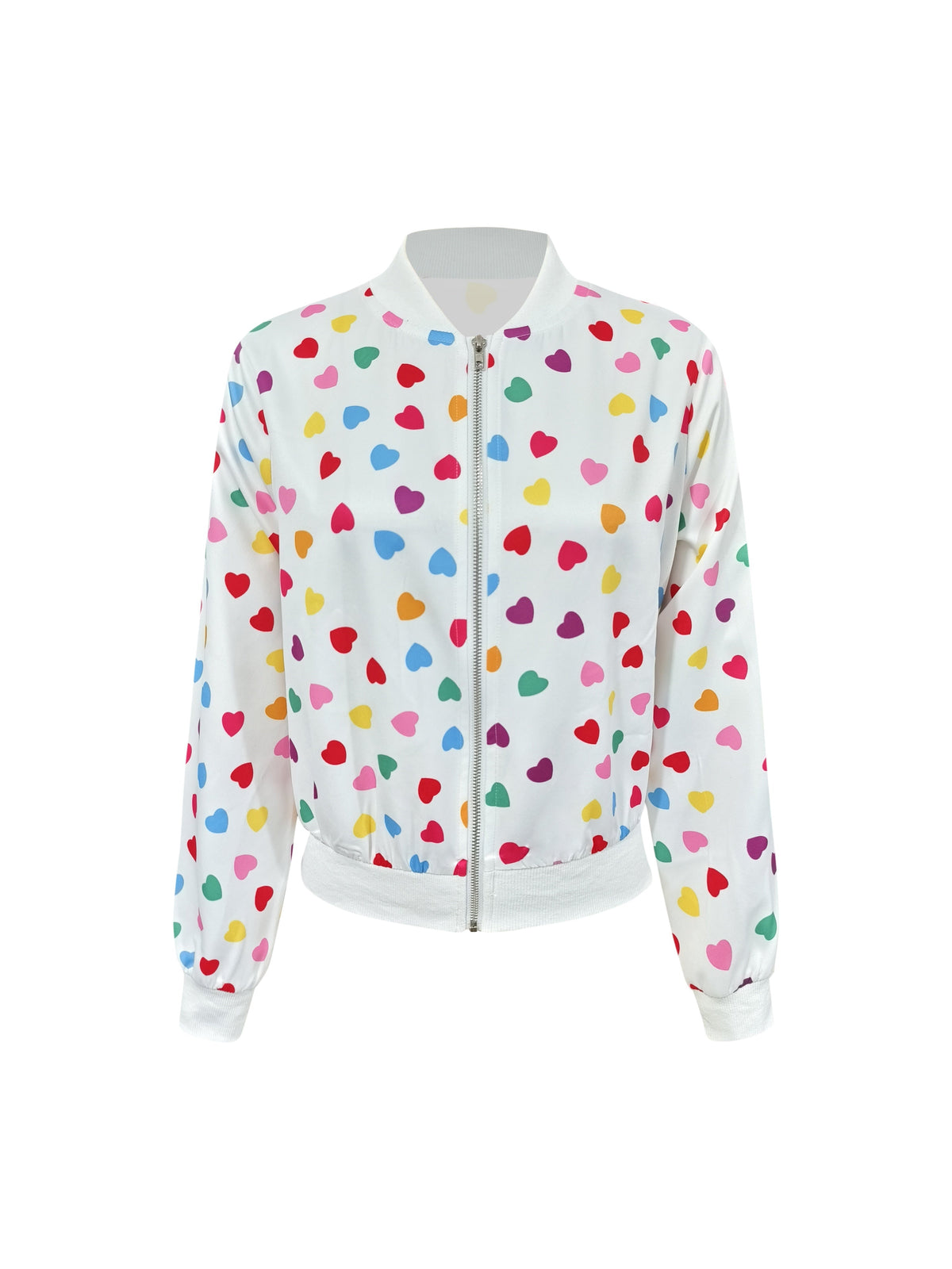 Chaqueta bomber Joyful Hearts – Elegante y cómoda, con cierre, para primavera y otoño