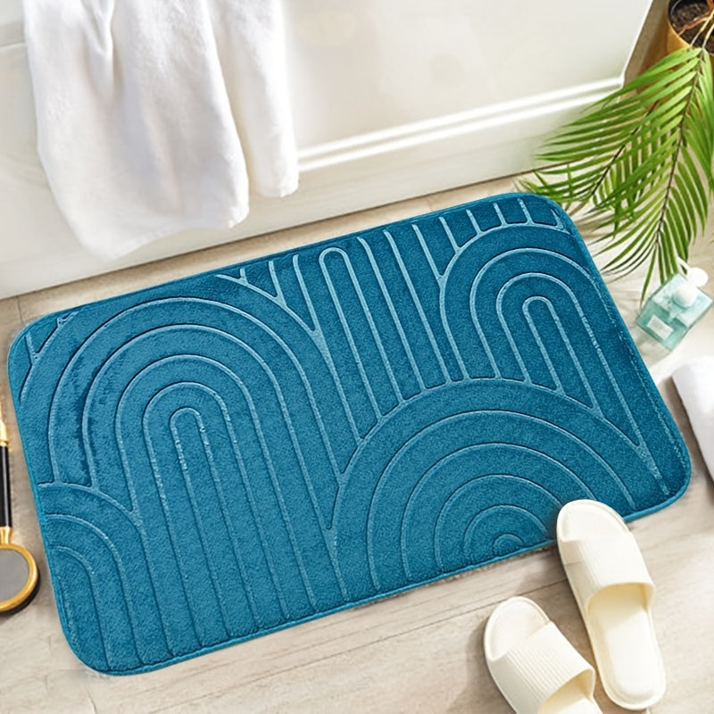 Tapis de bain géométrique antidérapant – Confortable et élégant pour votre salle de bains