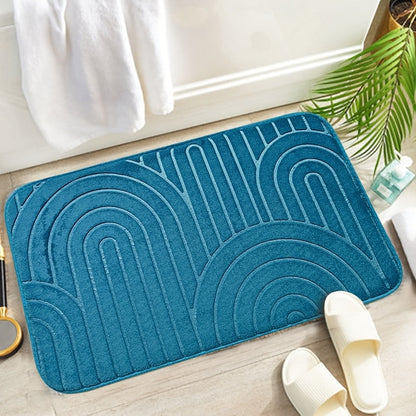 Tapis de bain géométrique antidérapant – Confortable et élégant pour votre salle de bains