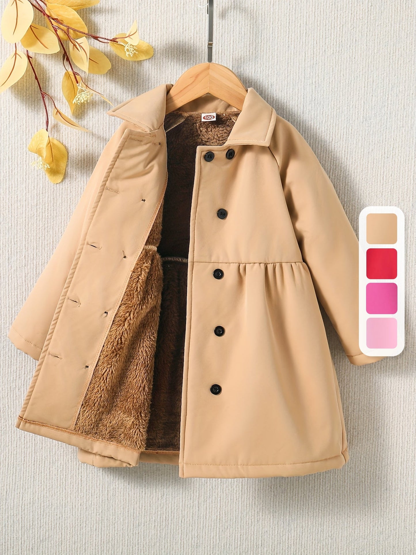 Toddler Girls' Winter Coat with Fleece Lining - Sabine