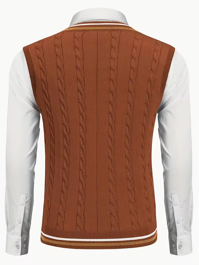 Gilet sans manches en tricot avec col en V