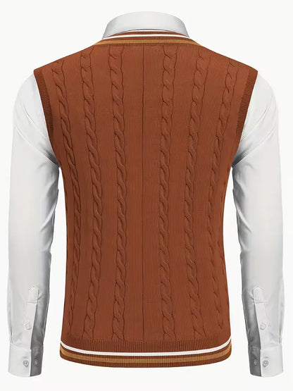 Gilet sans manches en tricot avec col en V