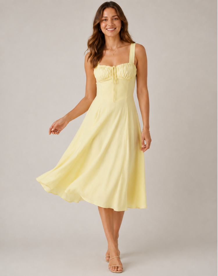 Jessy - Midi dress with corset and side split