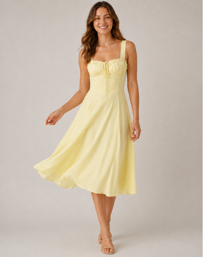 Jessy - Midi dress with corset and side split