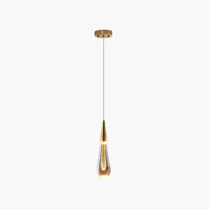 Elegante lámpara colgante dorada en forma de gota – Lujo para cualquier espacio