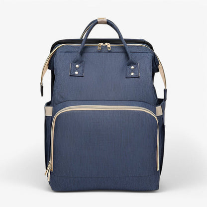 2-in-1 diaper bag with retractable crib