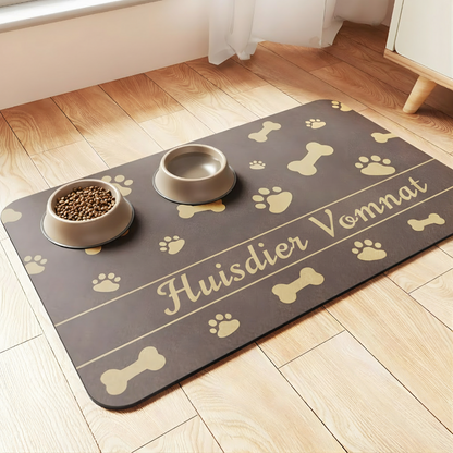 Pet Feeding Mat - Absorbent Pet Placemat for Food and Water Bowls