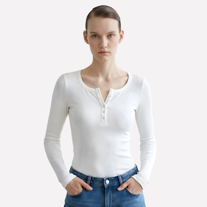 Maglia Henley da donna a maniche lunghe