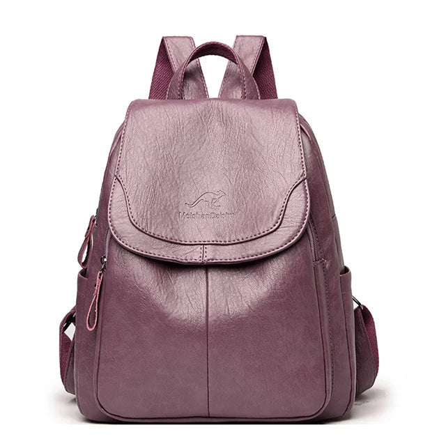 Leather sturdy backpack for women - Xeres
