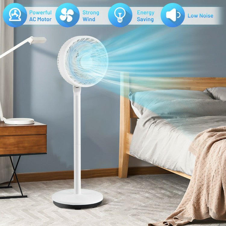 9" Oscillating Floor Fan - Adjustable Height and Speeds - Quiet Airflow