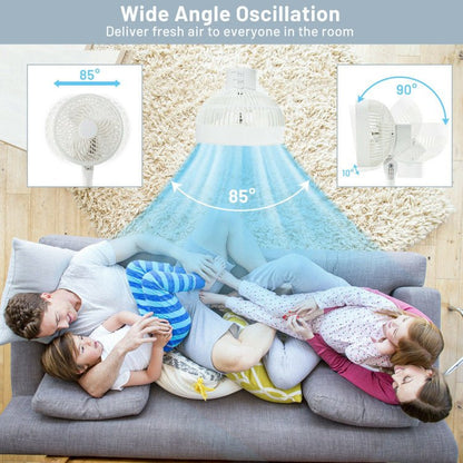 9" Oscillating Floor Fan - Adjustable Height and Speeds - Quiet Airflow