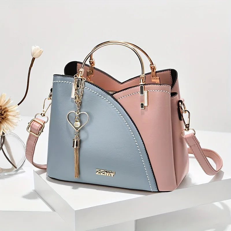 Selene – Large Retro Women's Handbag with Contrast Colour and Plenty of Storage