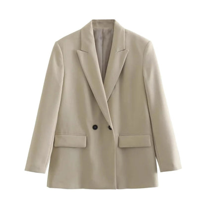 PowerChic – Elegant Double-Breasted Blazer for Women