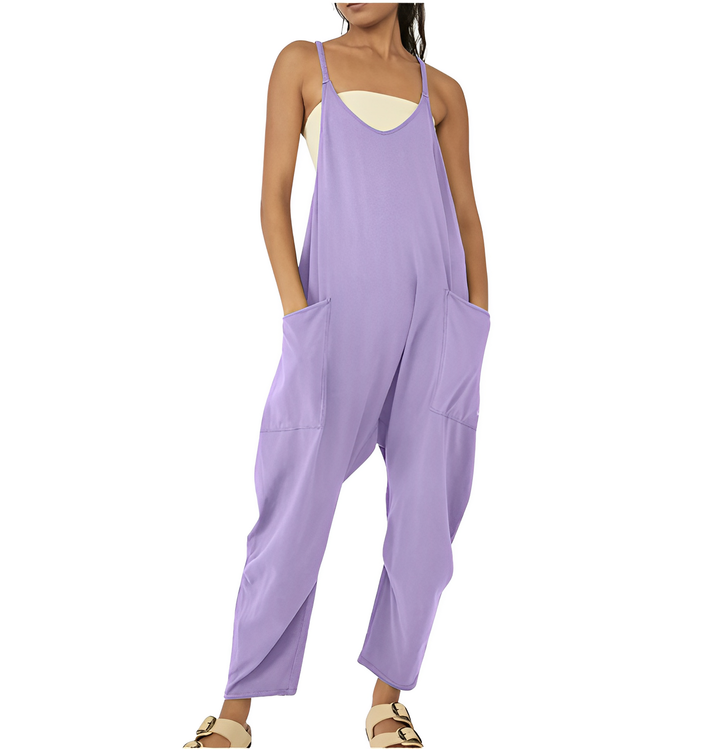 Loose jumpsuit with front pockets - Everly