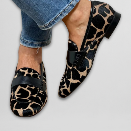 Mocasines con estilo para mujer, con estampado animal y suela cómoda y flexible