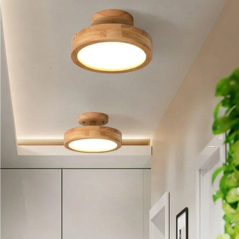 Round Wooden Ceiling Lamp – Warmth and Style for Any Interior