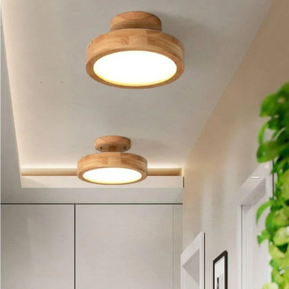Round Wooden Ceiling Lamp – Warmth and Style for Any Interior