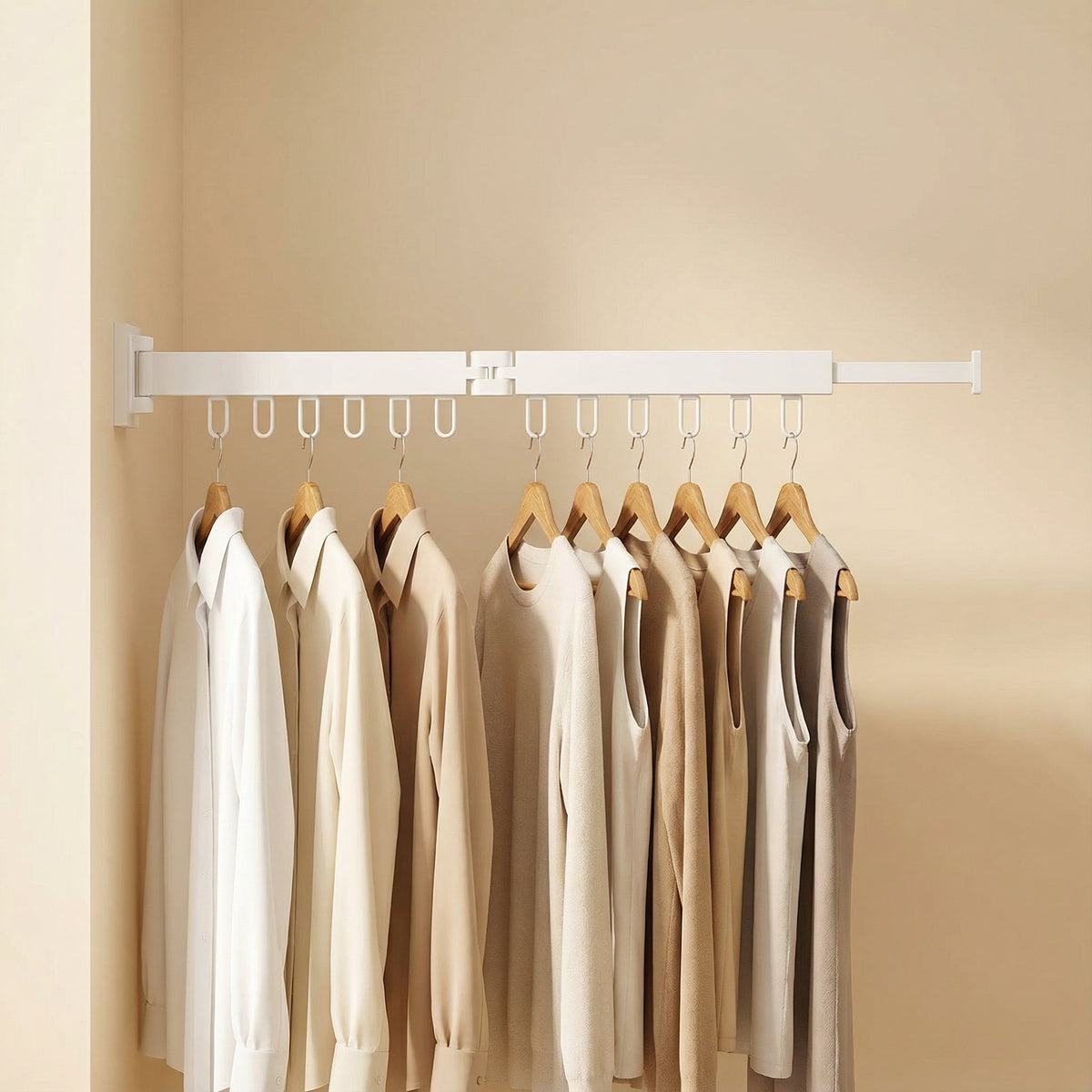 Extendable Wall Drying Rack for Clothes with Space-Saving and Sturdy Design