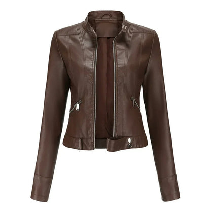 Leather Ladies Jacket with Pockets - Sanda