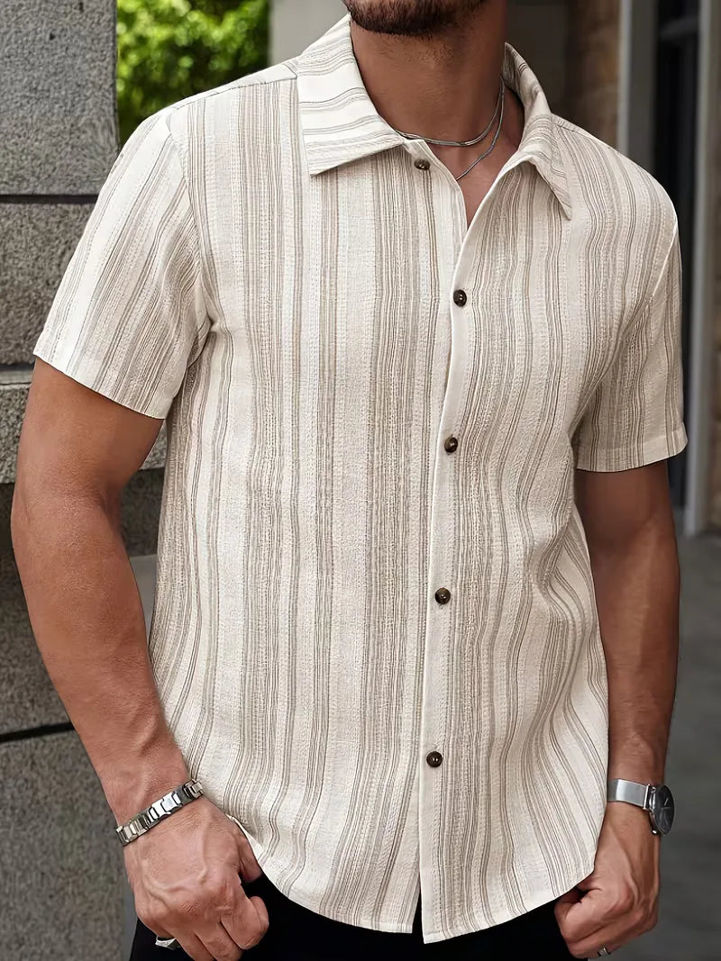 Chemise rayée à manches courtes