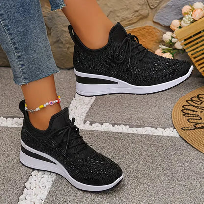 Baskets plateformes avec tige en maille