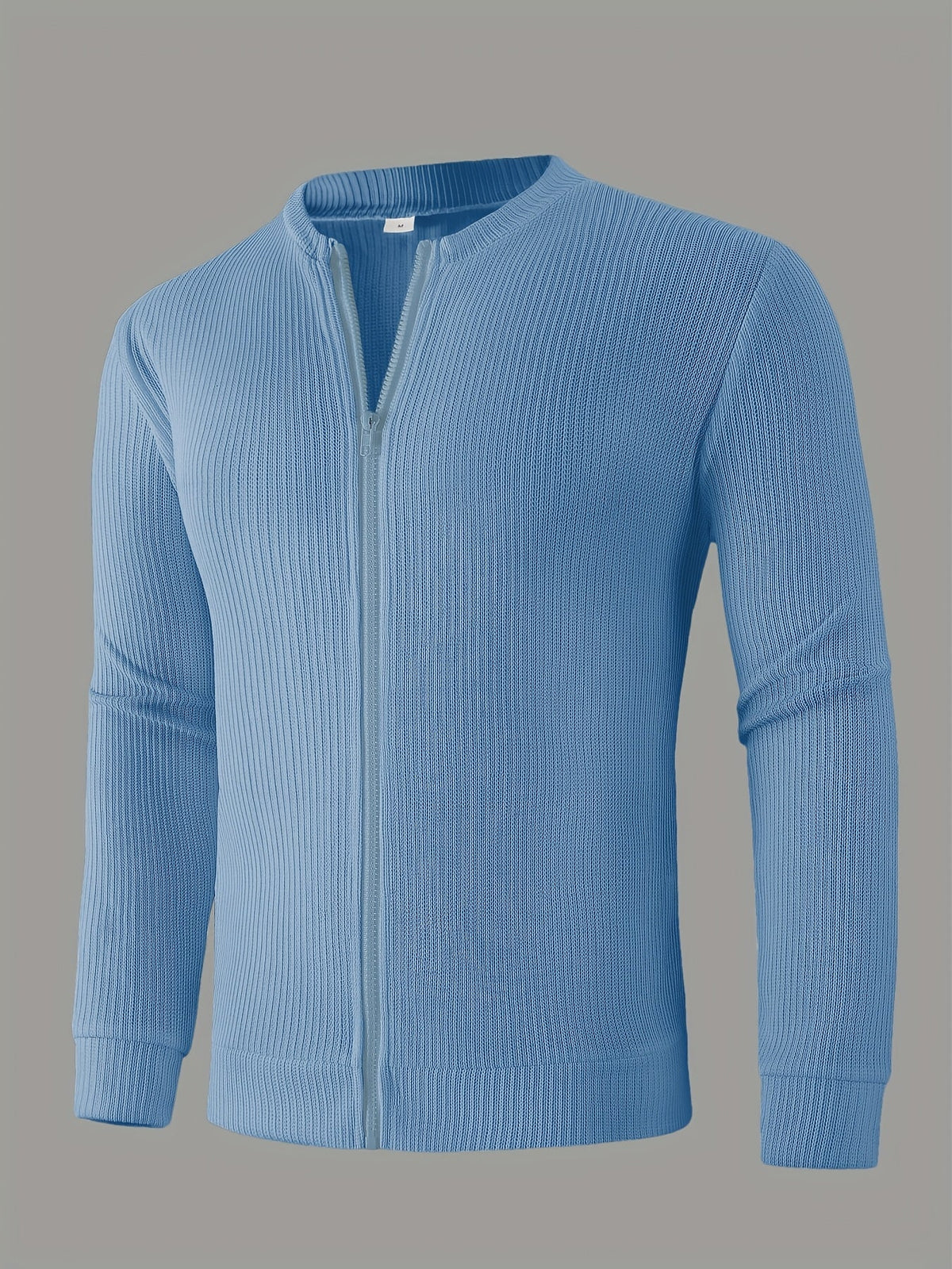 Cardigan da uomo a coste con zip – Vestibilità comoda per autunno e inverno