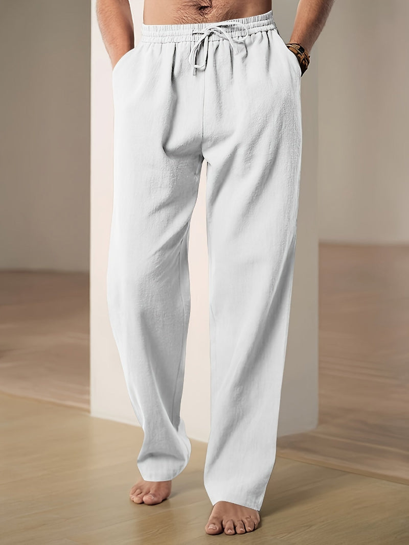 Relaxed Fit Drawstring Trousers for Men