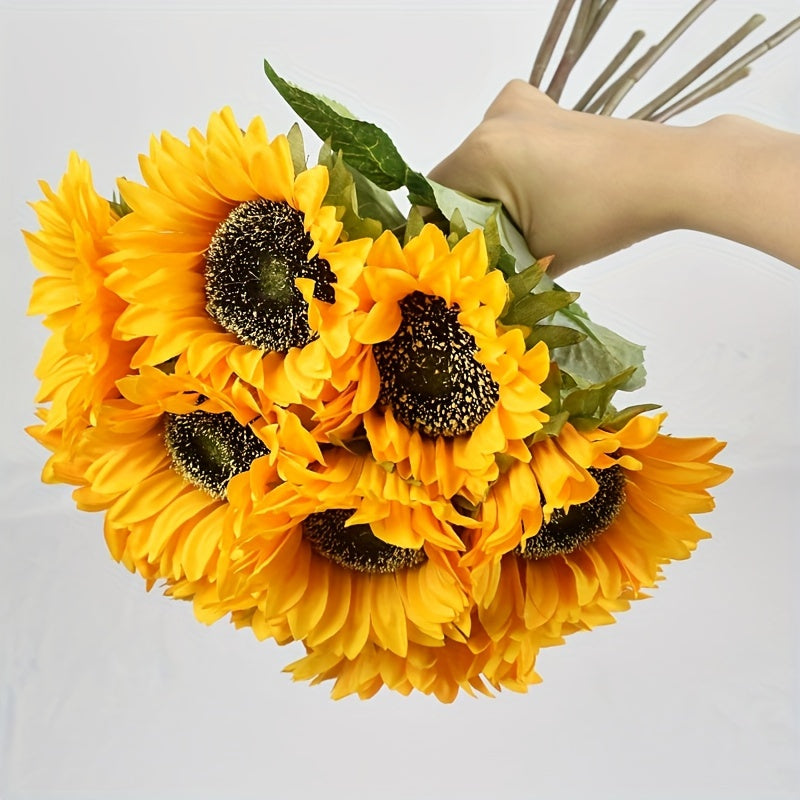 Juego de 11 girasoles vibrantes – Perfectos para el otoño, bodas y decoración del jardín