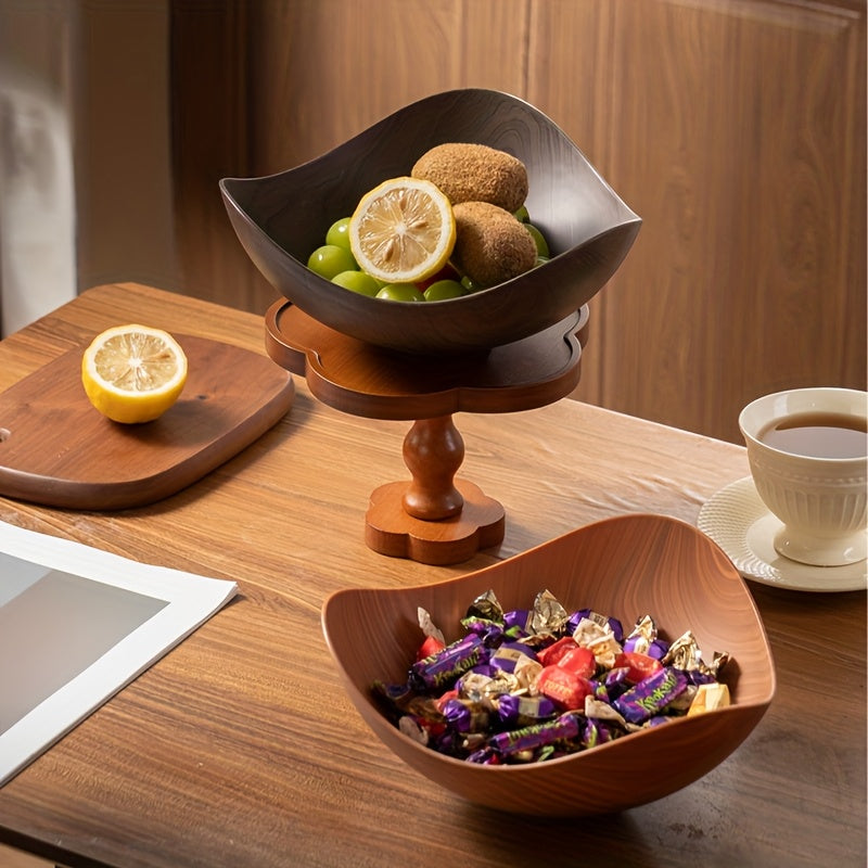 Large Fruit Bowl with Wood Look – Decorative and Practical for Table Use