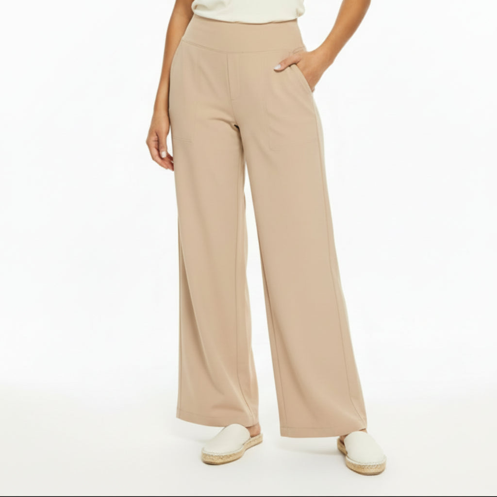 Straight Leg High Waist Trousers with Pockets