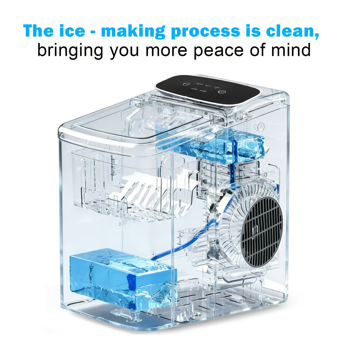 Máquina autolimpiable para hacer cubitos de hielo con dos tamaños para el uso diario