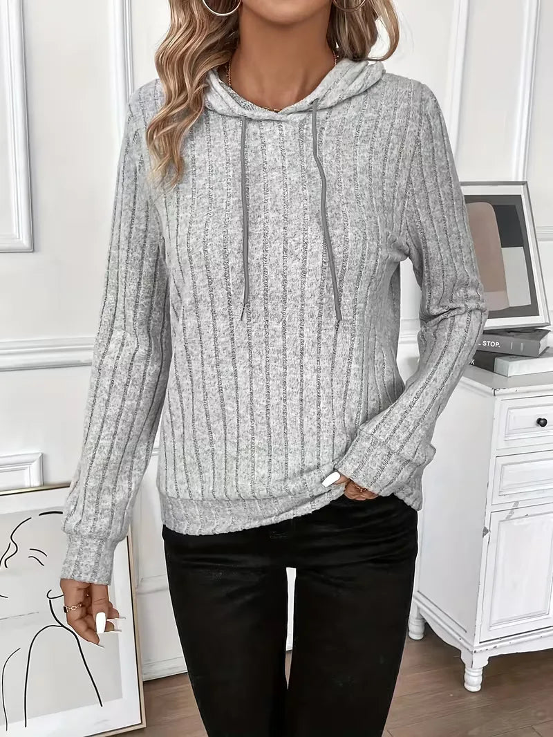 Hoodie with Ribbed Texture