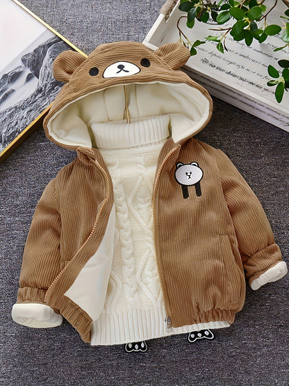 Children's Winter Corduroy Jacket with Hood - Ethan