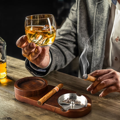 Creatieve sigarenasbak en whiskyglaasjesplateau - Het perfecte Vaderdag- of relatiegeschenk