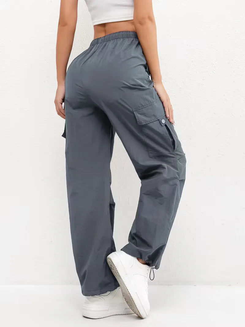 High-Waisted Cargo Trousers