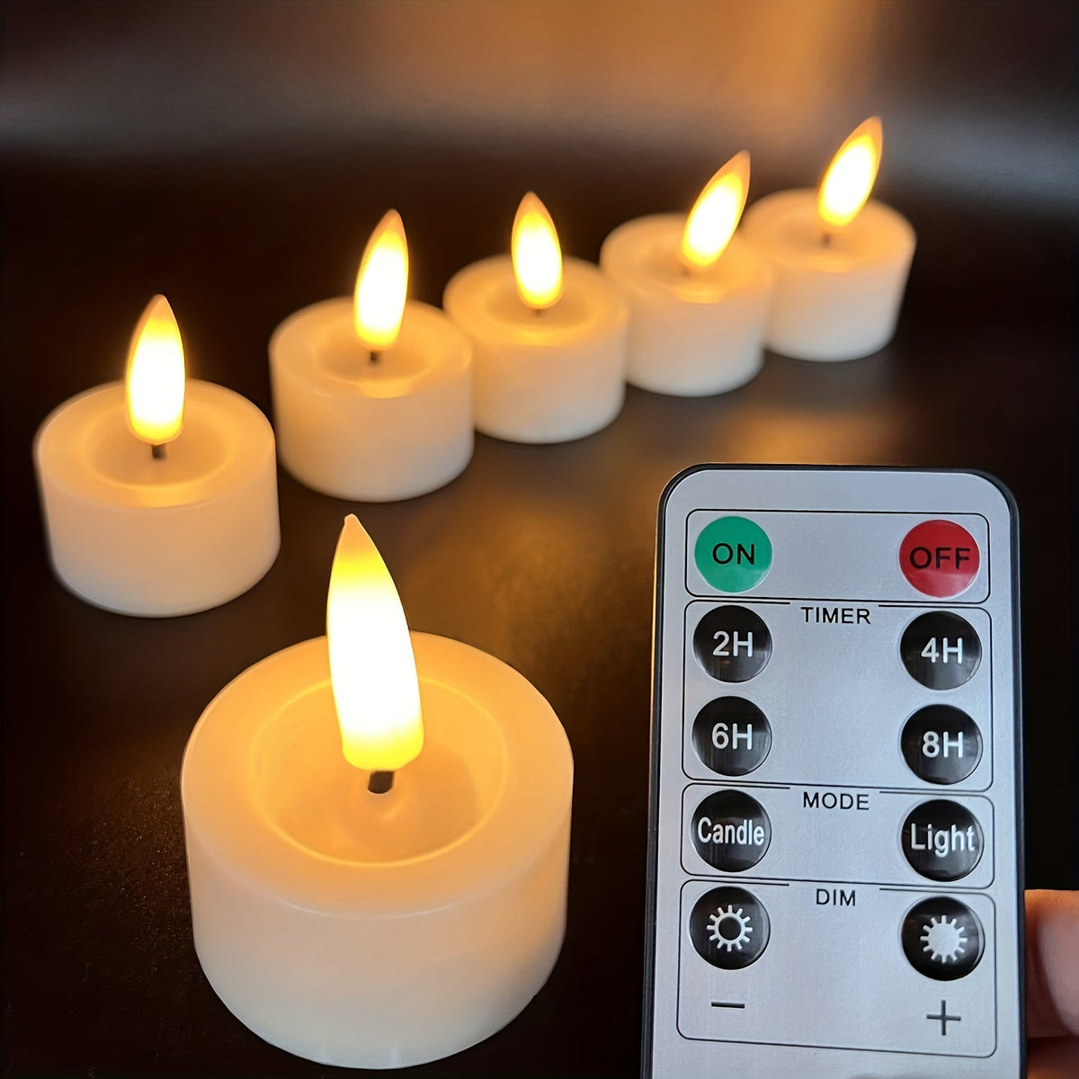 Velas de té mágicas sin llama - Juego con mando a distancia y temporizador regulable