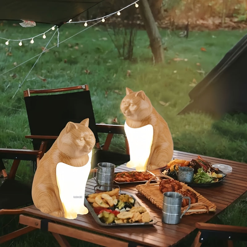 Luz nocturna decorativa para gatos con control táctil e intensidad regulable