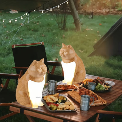 Luz nocturna decorativa para gatos con control táctil e intensidad regulable