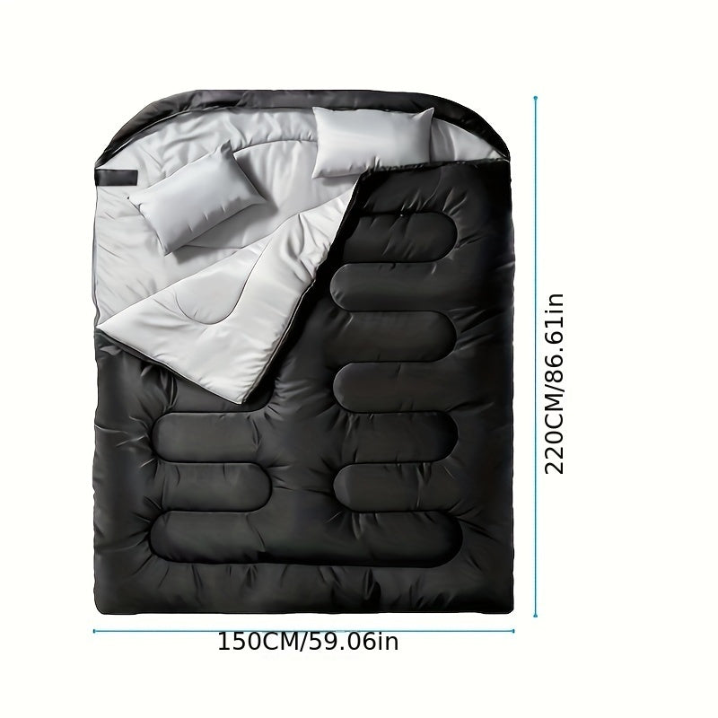 Deluxe-2-in-1-Campingschlafsack mit Kissen – perfekt für Camping und Abenteuer im Freien