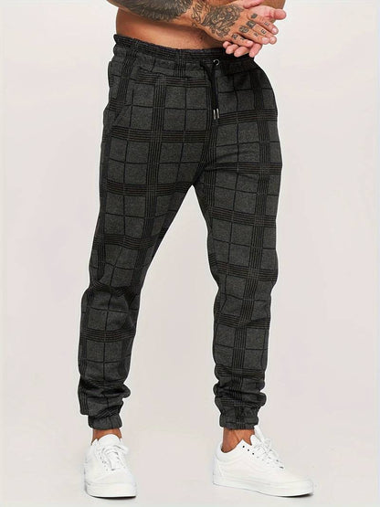 UrbanFit – Checked Slim Fit Jogging Trousers for Men