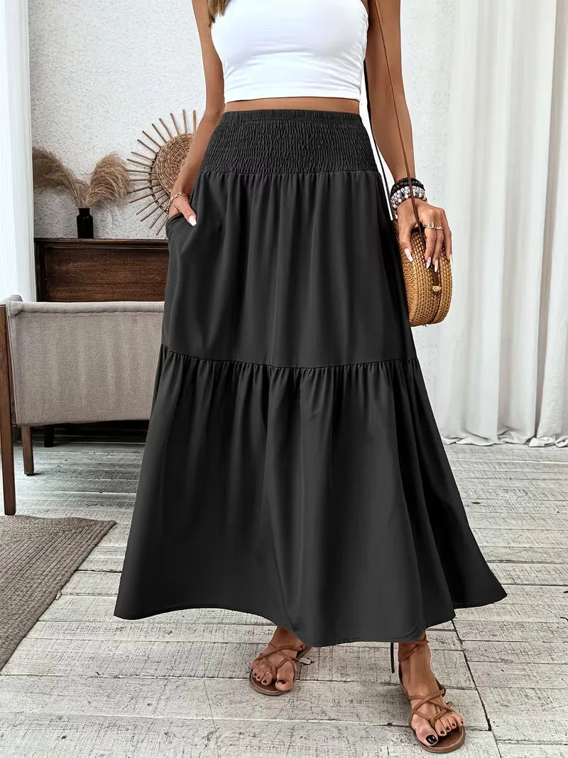 A-line Skirt with Smock Waistband
