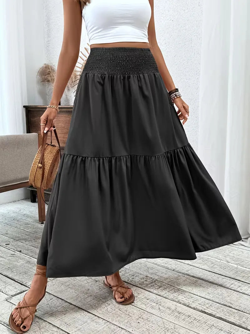 A-line Skirt with Smock Waistband