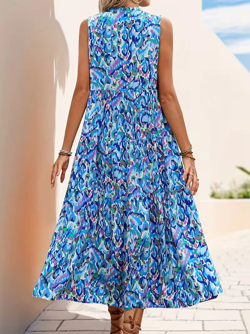 A-line dress with V-neck