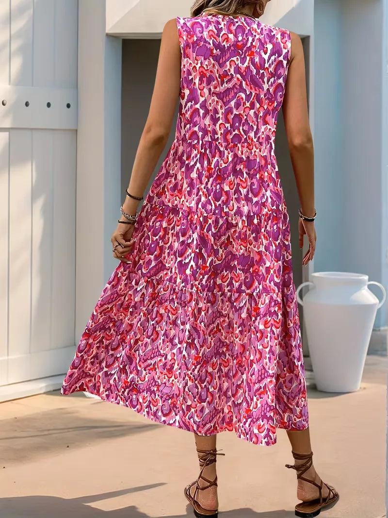 A-line dress with V-neck