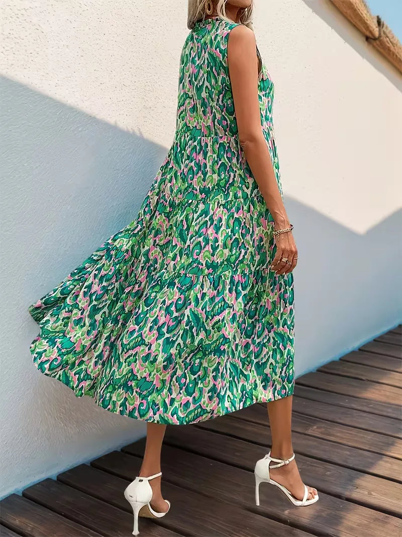 A-line dress with V-neck