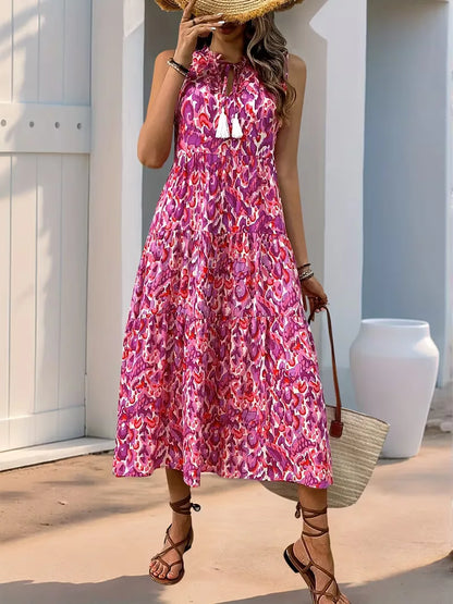 A-line dress with V-neck