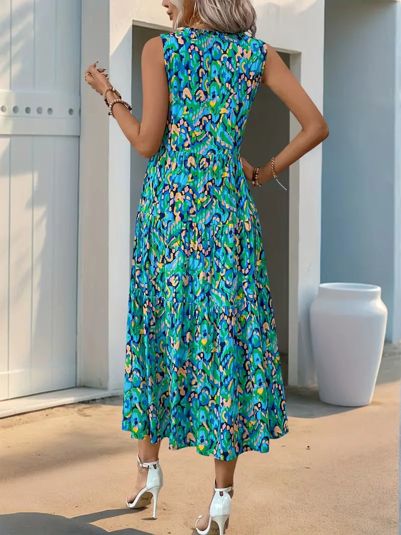 A-line dress with V-neck