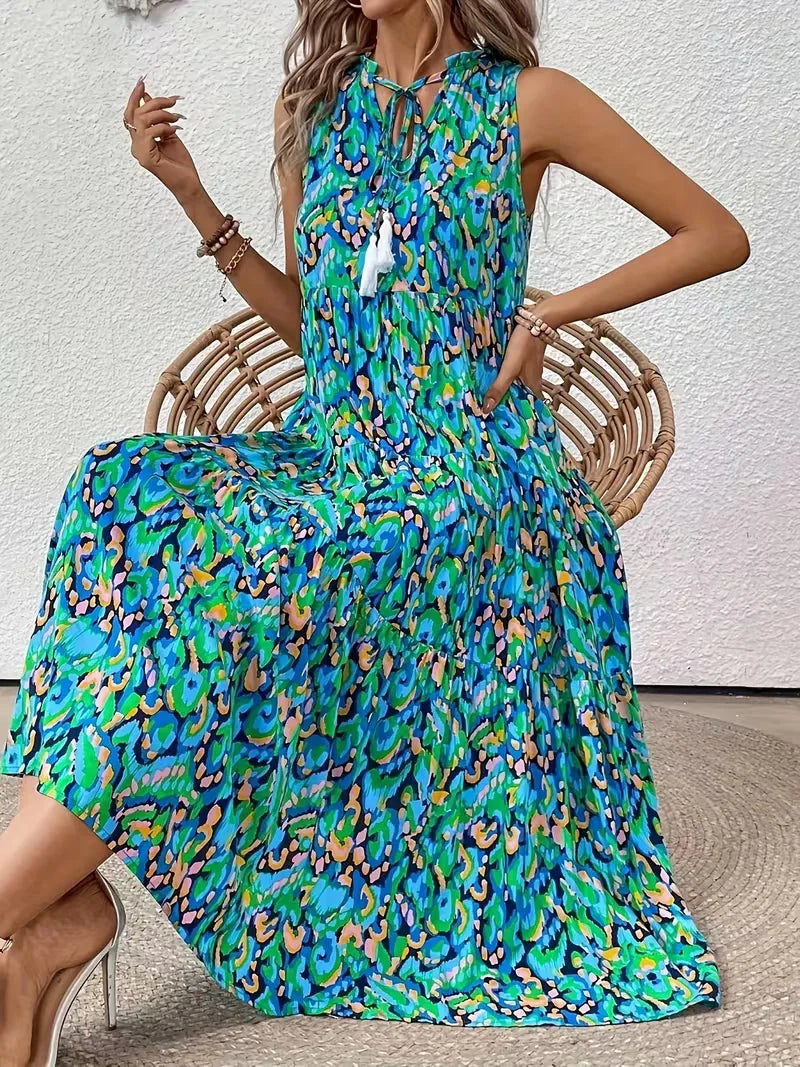 A-line dress with V-neck