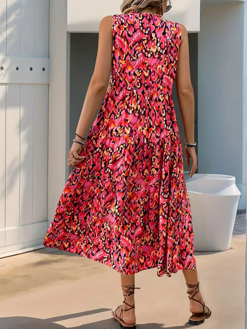 A-line dress with V-neck